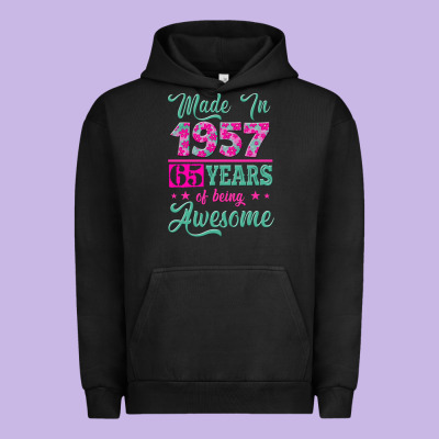 Made In 1957, 65 Years Of Being Awesome Kopya Urban Hoodie Designed By Jasminsmagicworld