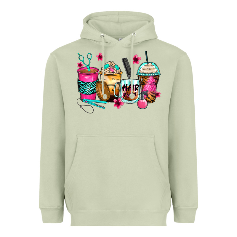 Hairstylist Coffee Cups Heavyweight Hoodie by Zillion Design Studio | Teevron