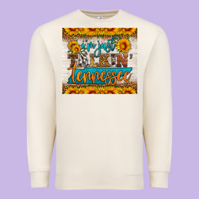 I'm Just Talking Tennessee Tumbler Premium Sweatshirt Designed By Hra Design Shop