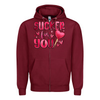 Burgundy sucker for you Zipper Hoodie - MaliasSmallBusiness