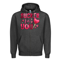 Charcoal Heather sucker for you Zipper Hoodie - MaliasSmallBusiness