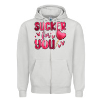 Dove Grey sucker for you Zipper Hoodie - MaliasSmallBusiness