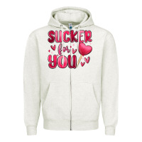 Oatmeal Heather sucker for you Zipper Hoodie - MaliasSmallBusiness