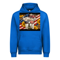 Cobalt Western 4th Of July Llama Background Urban Hoodie - LillyAllenDesigns