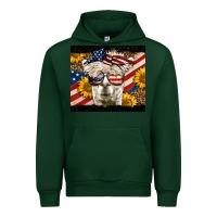 Forest Green Western 4th Of July Llama Background Urban Hoodie - LillyAllenDesigns