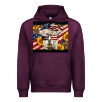Mauve Wine Western 4th Of July Llama Background Urban Hoodie - LillyAllenDesigns