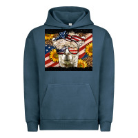 Pigment Midnight Navy Western 4th Of July Llama Background Urban Hoodie - LillyAllenDesigns