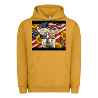Pigment Peanut Butter Western 4th Of July Llama Background Urban Hoodie - LillyAllenDesigns