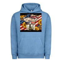 Pigment Pebble Blue Western 4th Of July Llama Background Urban Hoodie - LillyAllenDesigns