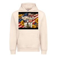 Sandshell Western 4th Of July Llama Background Urban Hoodie - LillyAllenDesigns