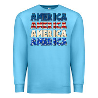 Ocean Blue America 4th of July Premium Sweatshirt - CowGirlArtShop
