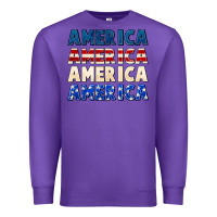 Purple America 4th of July Premium Sweatshirt - CowGirlArtShop