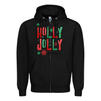 Black somebodys holly jolly mama Zipper Hoodie - MaliasSmallBusiness