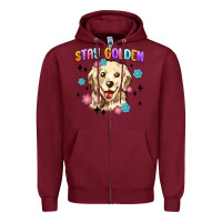Burgundy stay golden Zipper Hoodie - MaliasSmallBusiness