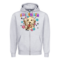 Heather Grey stay golden Zipper Hoodie - MaliasSmallBusiness