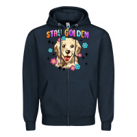 Navy stay golden Zipper Hoodie - MaliasSmallBusiness