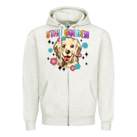 Oatmeal Heather stay golden Zipper Hoodie - MaliasSmallBusiness