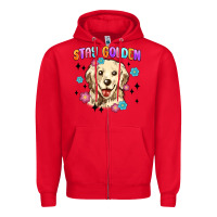 Red stay golden Zipper Hoodie - MaliasSmallBusiness