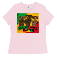 Bubblegum Pink juneteenth black lives matter tumbler Ladies Tee - BarkalooDesign