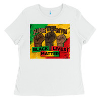 White juneteenth black lives matter tumbler Ladies Tee - BarkalooDesign
