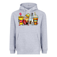 Heather Grey bus driver coffee cups Heavyweight Hoodie - Zillion Design Studio