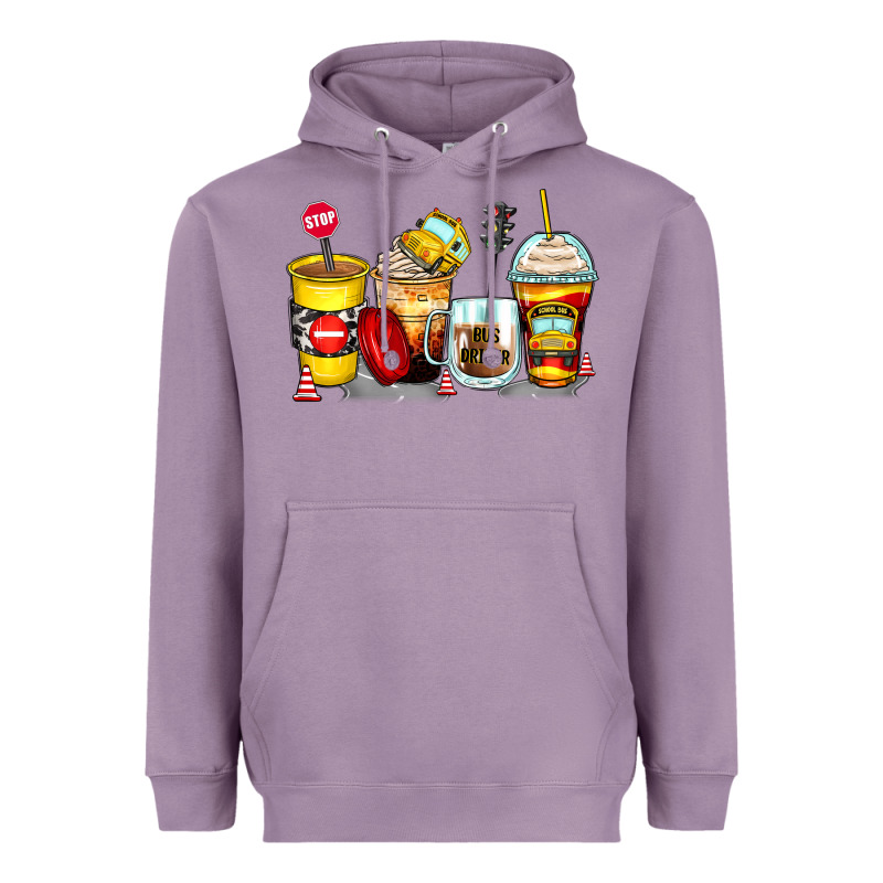 Bus Driver Coffee Cups Heavyweight Hoodie by Zillion Design Studio | Teevron