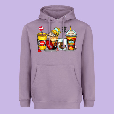 Bus Driver Coffee Cups Heavyweight Hoodie Designed By Zillion Design Studio