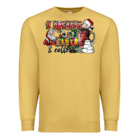 Antique Gold I Believe In Santa And Coffee Premium Sweatshirt - CowhideDigitalArt