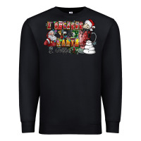 Black I Believe In Santa And Coffee Premium Sweatshirt - CowhideDigitalArt