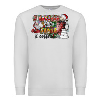 Dove Grey I Believe In Santa And Coffee Premium Sweatshirt - CowhideDigitalArt