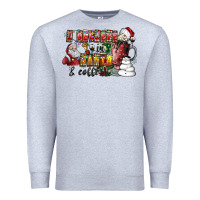 Heather Grey I Believe In Santa And Coffee Premium Sweatshirt - CowhideDigitalArt