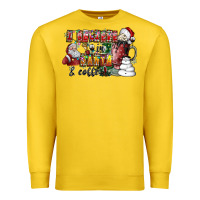 Lemon I Believe In Santa And Coffee Premium Sweatshirt - CowhideDigitalArt