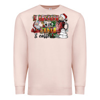 Pale Pink I Believe In Santa And Coffee Premium Sweatshirt - CowhideDigitalArt