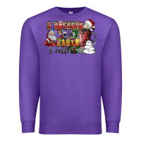 Purple I Believe In Santa And Coffee Premium Sweatshirt - CowhideDigitalArt