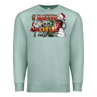 Seafoam I Believe In Santa And Coffee Premium Sweatshirt - CowhideDigitalArt