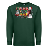 Sports Green I Believe In Santa And Coffee Premium Sweatshirt - CowhideDigitalArt