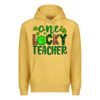 Antique Gold one lucky teacher Premium Hoodie - Artiststas