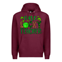Burgundy one lucky teacher Premium Hoodie - Artiststas