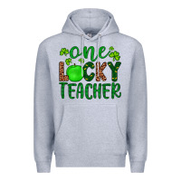 Heather Grey one lucky teacher Premium Hoodie - Artiststas