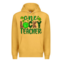 Mustard one lucky teacher Premium Hoodie - Artiststas