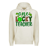 Oatmeal Heather one lucky teacher Premium Hoodie - Artiststas