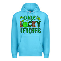 Ocean Blue one lucky teacher Premium Hoodie - Artiststas