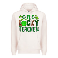Pale Pink one lucky teacher Premium Hoodie - Artiststas