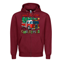Burgundy sound the alarm its christmas fire truck Zipper Hoodie - MaliasSmallBusiness