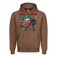 Chestnut sound the alarm its christmas fire truck Zipper Hoodie - MaliasSmallBusiness
