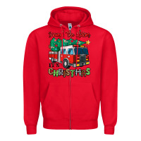 Red sound the alarm its christmas fire truck Zipper Hoodie - MaliasSmallBusiness