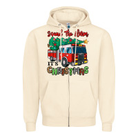 Sandshell sound the alarm its christmas fire truck Zipper Hoodie - MaliasSmallBusiness