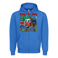 True Royal sound the alarm its christmas fire truck Zipper Hoodie - MaliasSmallBusiness