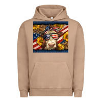 Pigment Burro Western 4th Of July Cow Urban Hoodie - LillyAllenDesigns