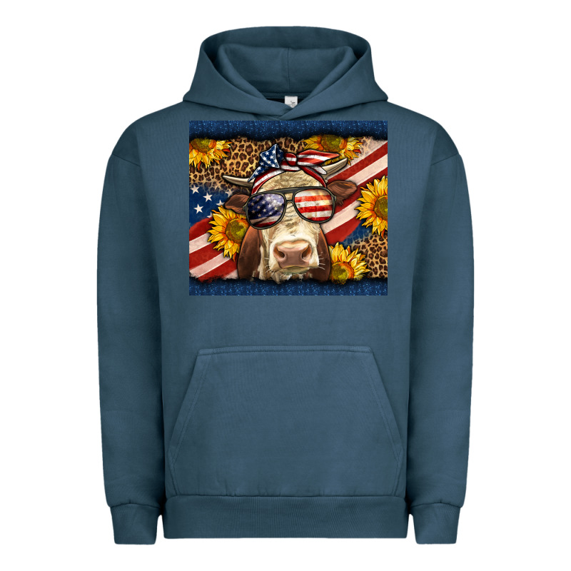 Western 4th Of July Cow Urban Hoodie by LillyAllenDesigns | Teevron